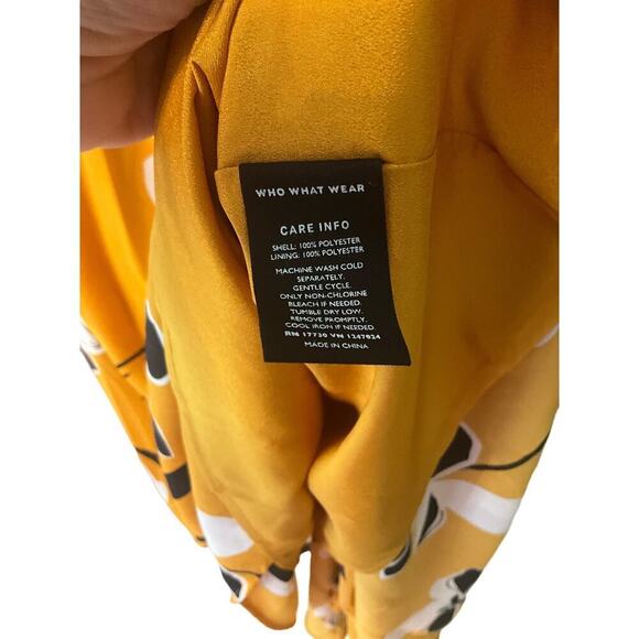 Who What Wear Dress Cap Sleeve Asymmetric Hem Midi Yellow Womens Large NWT - Picture 5 of 9